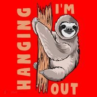 Sloth Im Hanging Out Santa Hat thumb 1