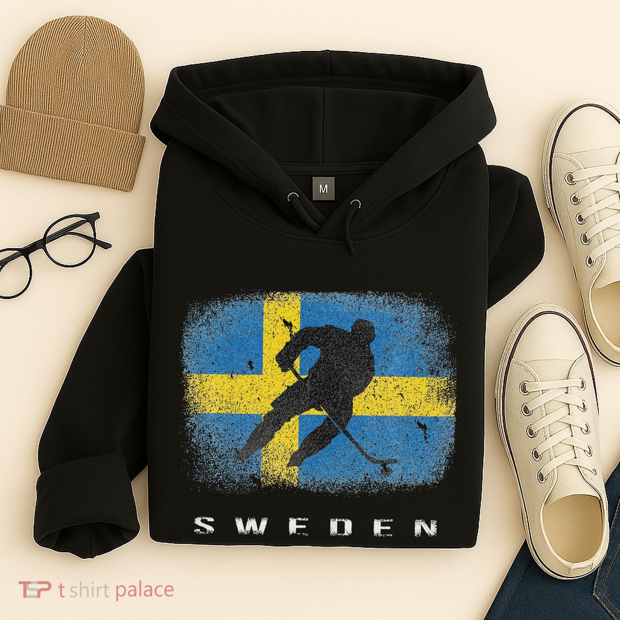 Sweden Ice Hockey Swedish Flag Hoodie