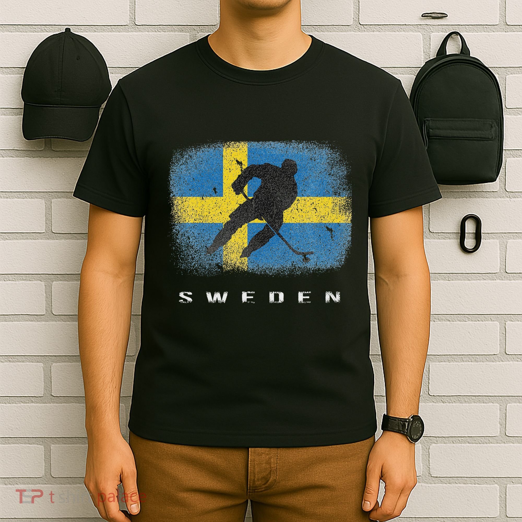 Sweden Ice Hockey Swedish Flag T-Shirt