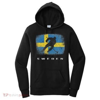 Sweden Ice Hockey Swedish Flag Women's Hoodie