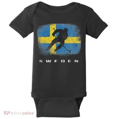 Sweden Ice Hockey Swedish Flag Baby Bodysuit
