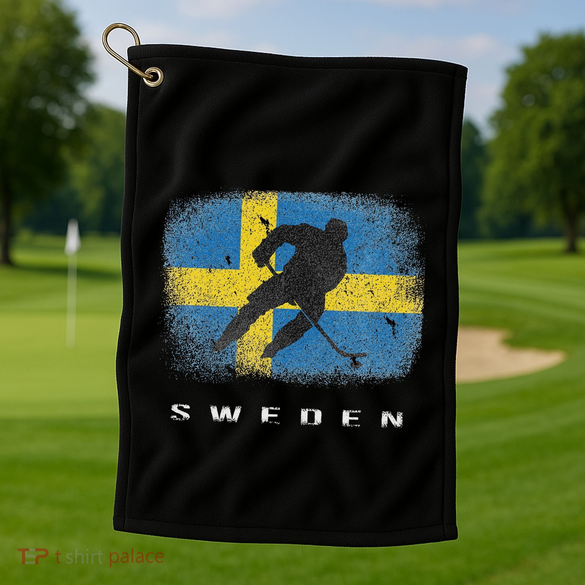 Sweden Ice Hockey Swedish Flag Golf Towel