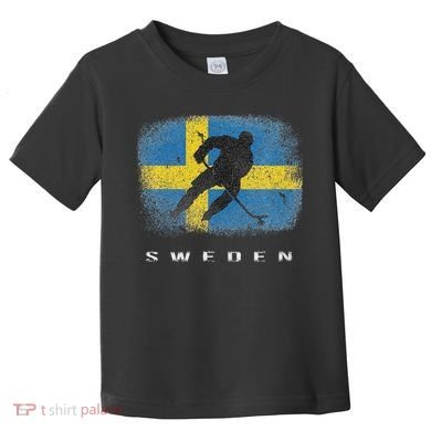 Sweden Ice Hockey Swedish Flag Toddler T-Shirt