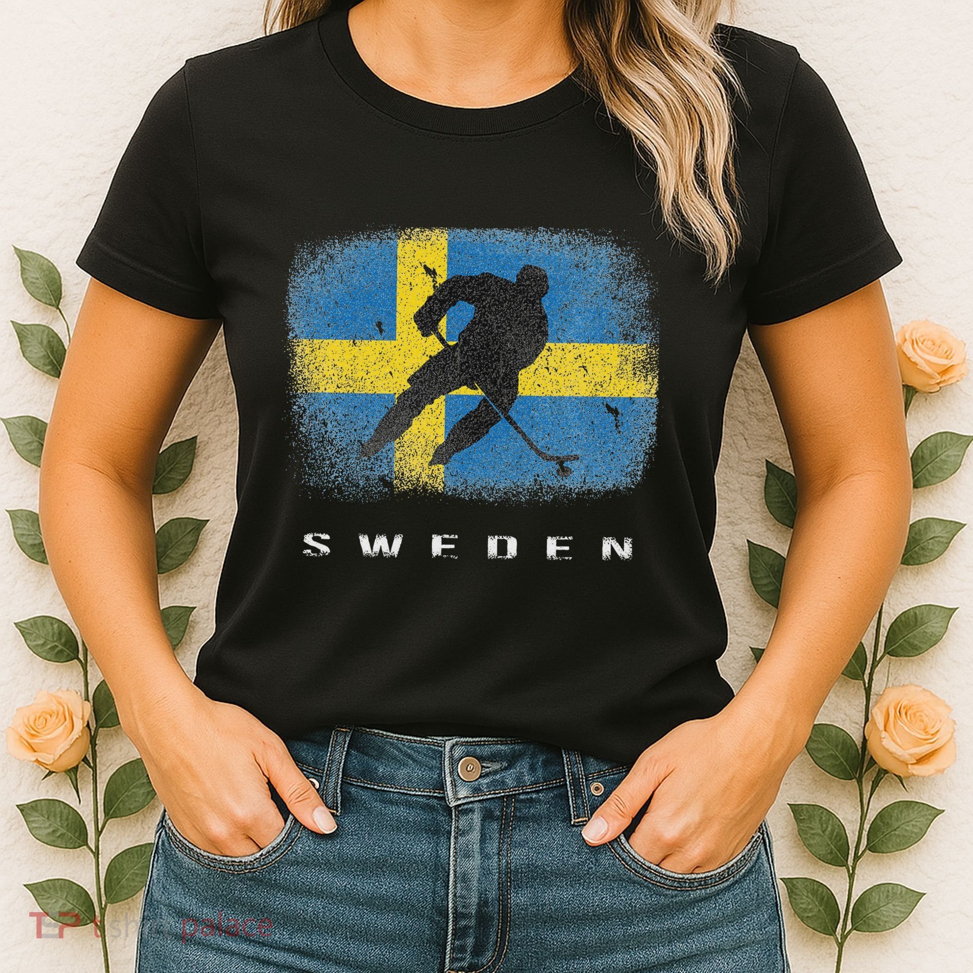 Sweden Ice Hockey Swedish Flag Women's T-Shirt