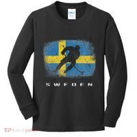Sweden Ice Hockey Swedish Flag Kids Long Sleeve Shirt thumb 0