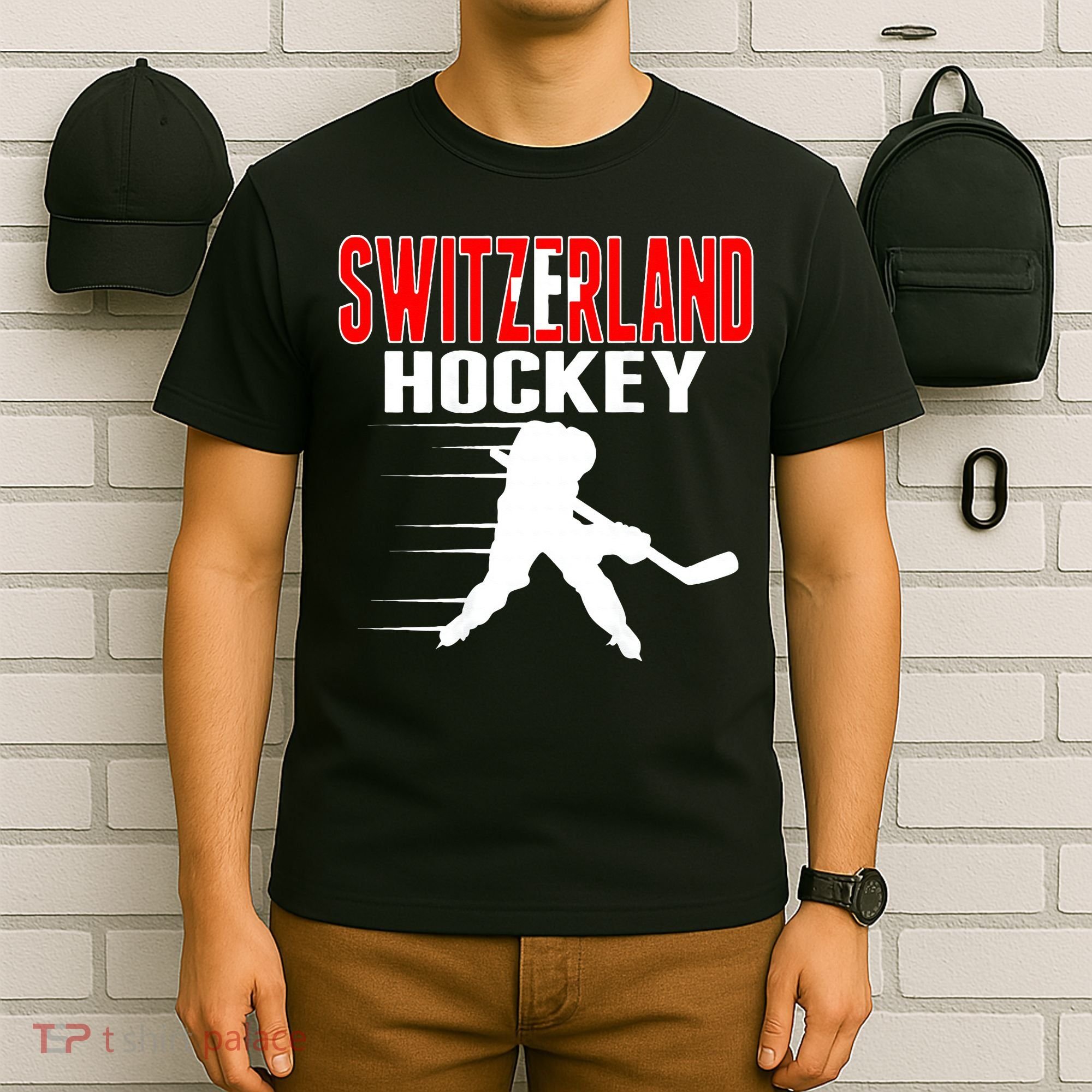 Switzerland Ice Hockey Fans Jersey Support Swiss Hockey Team T-Shirt