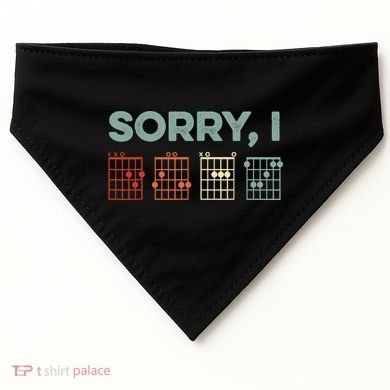 Sorry I-DGAF Hidden Message Guitar Chords Music Note USA-Made Doggie Bandana