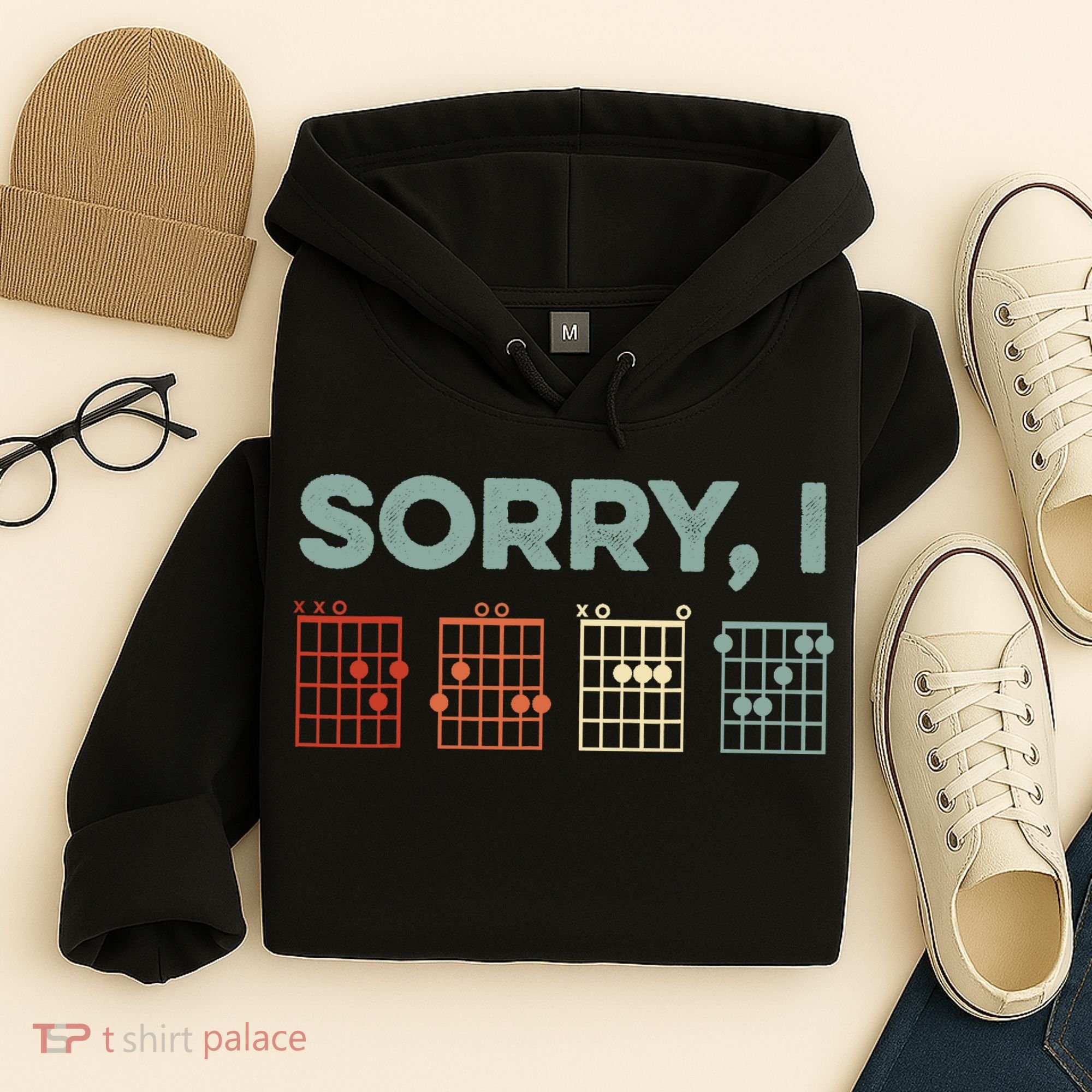 Sorry I-DGAF Hidden Message Guitar Chords Music Note Hoodie