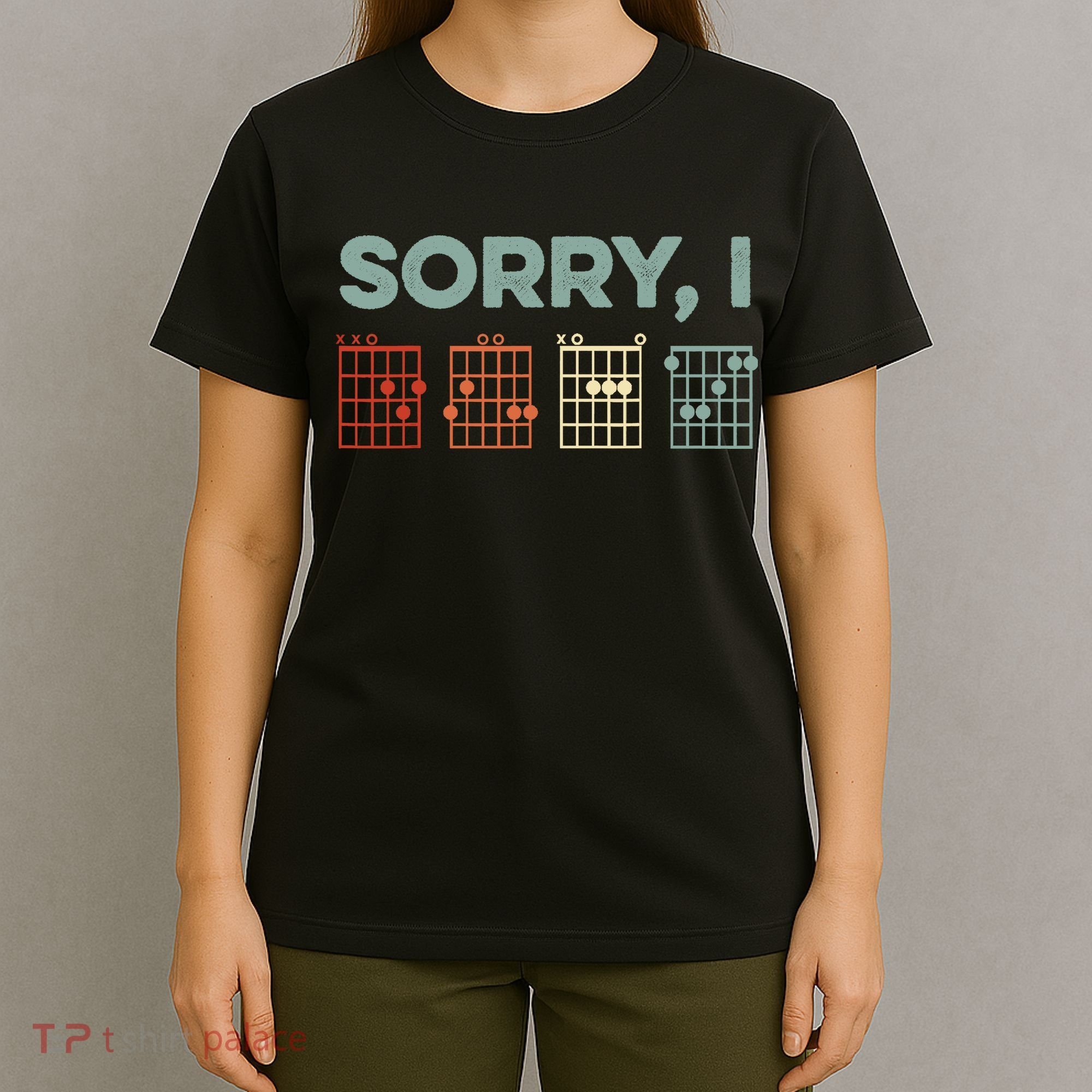Sorry I-DGAF Hidden Message Guitar Chords Music Note T-Shirt
