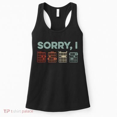 Sorry I-DGAF Hidden Message Guitar Chords Music Note Women's Tank Top