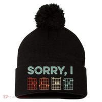 Sorry I-DGAF Hidden Message Guitar Chords Music Note Pom Pom 12in Knit Beanie thumb 0