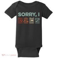 Sorry I-DGAF Hidden Message Guitar Chords Music Note Baby Bodysuit thumb 0