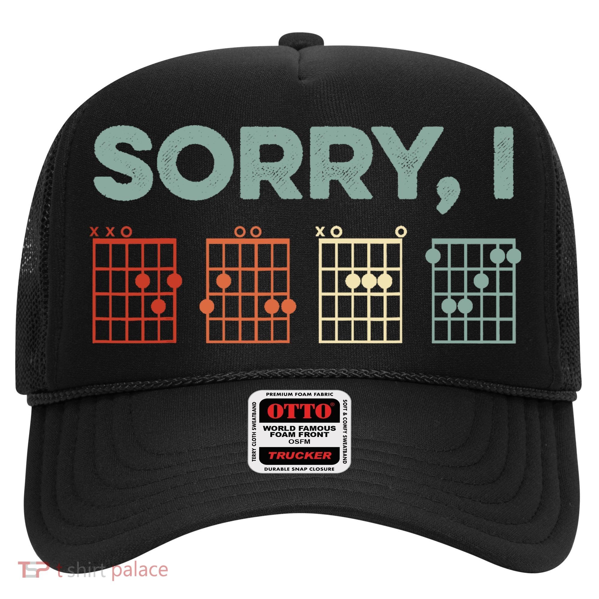 Sorry I-DGAF Hidden Message Guitar Chords Music Note Hat