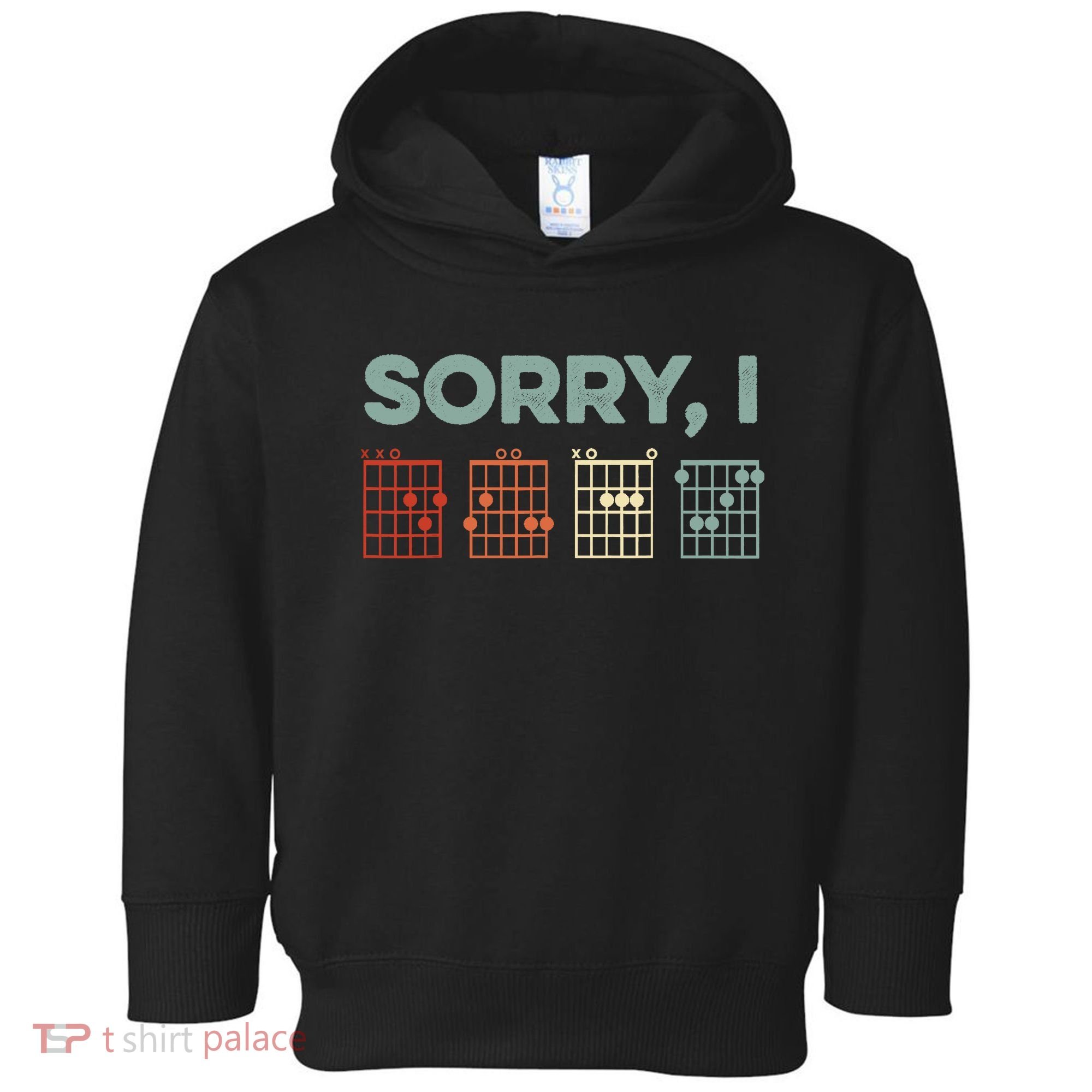 Sorry I-DGAF Hidden Message Guitar Chords Music Note Toddler Hoodie
