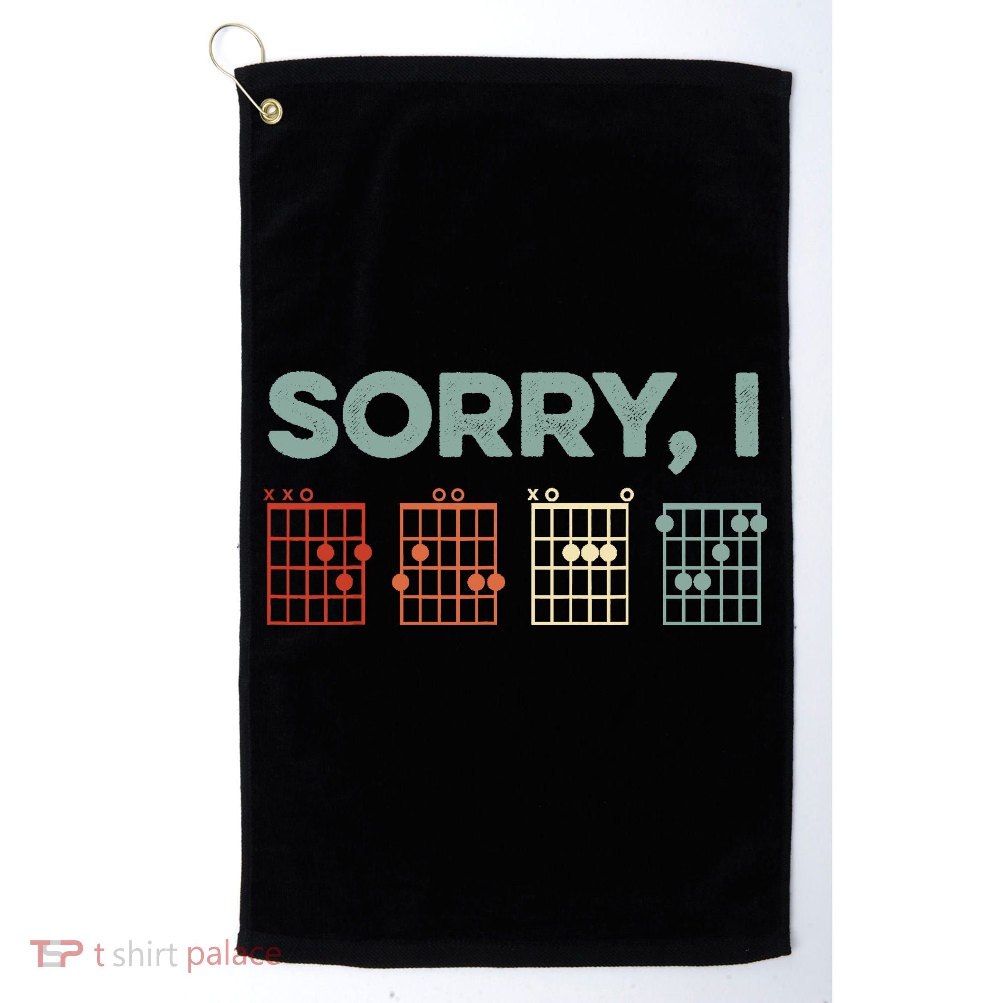Sorry I-DGAF Hidden Message Guitar Chords Music Note Golf Towel