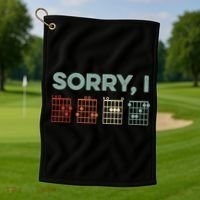 Sorry I-DGAF Hidden Message Guitar Chords Music Note Golf Towel thumb 1