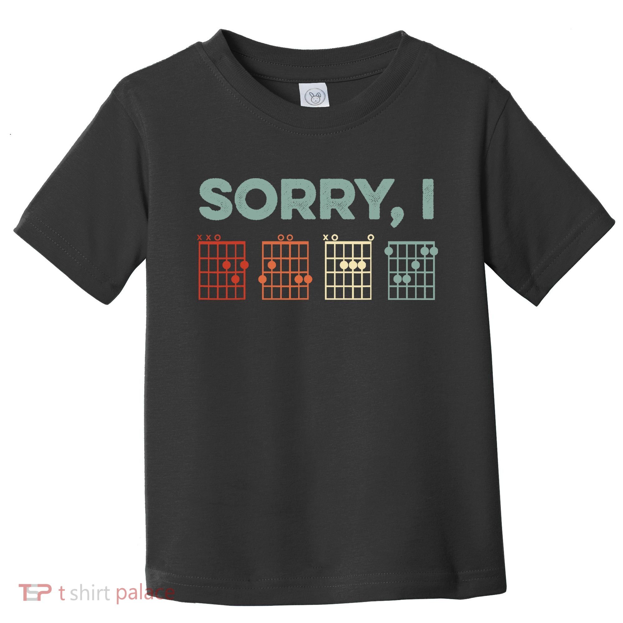 Sorry I-DGAF Hidden Message Guitar Chords Music Note Toddler T-Shirt