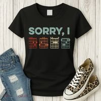 Sorry I-DGAF Hidden Message Guitar Chords Music Note Women's T-Shirt thumb 3