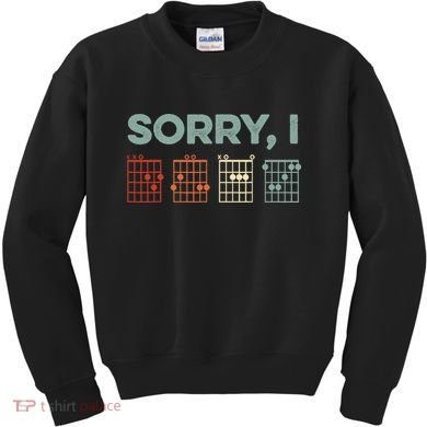 Sorry I-DGAF Hidden Message Guitar Chords Music Note Kids Sweatshirt