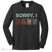 Sorry I-DGAF Hidden Message Guitar Chords Music Note Kids Long Sleeve Shirt thumb 0