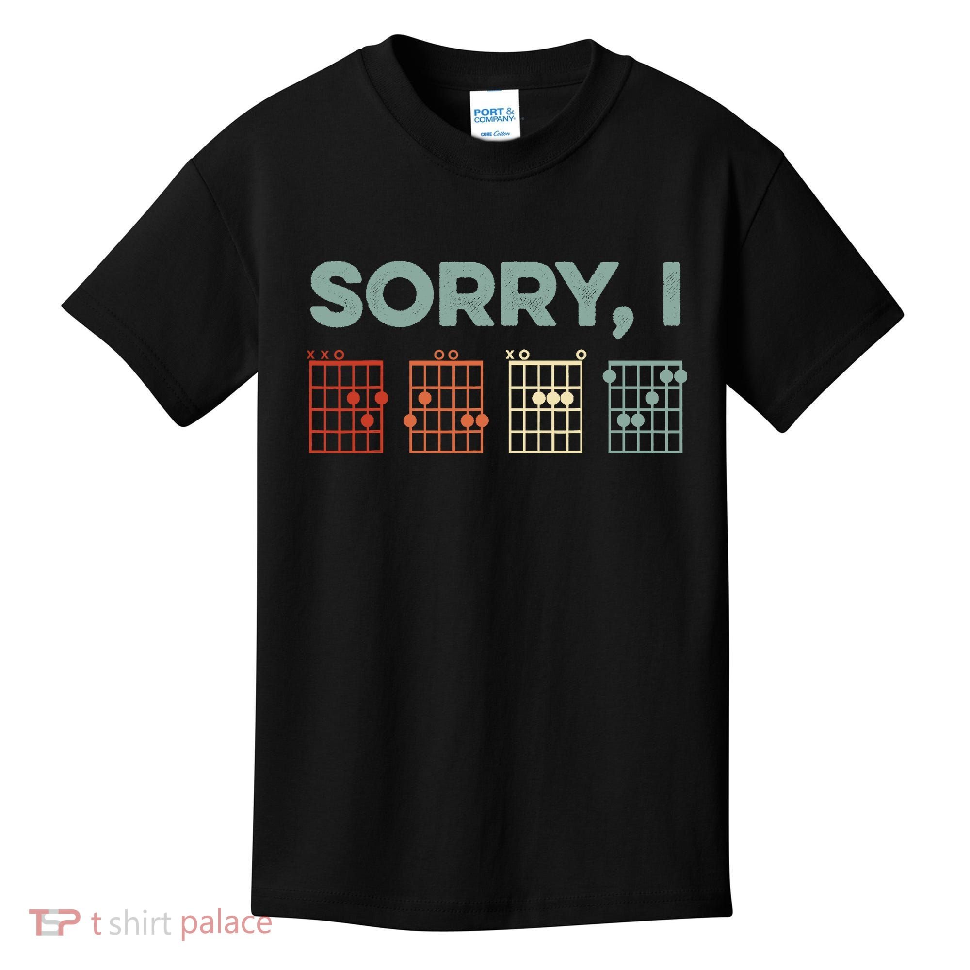 Sorry I-DGAF Hidden Message Guitar Chords Music Note Kids T-Shirt