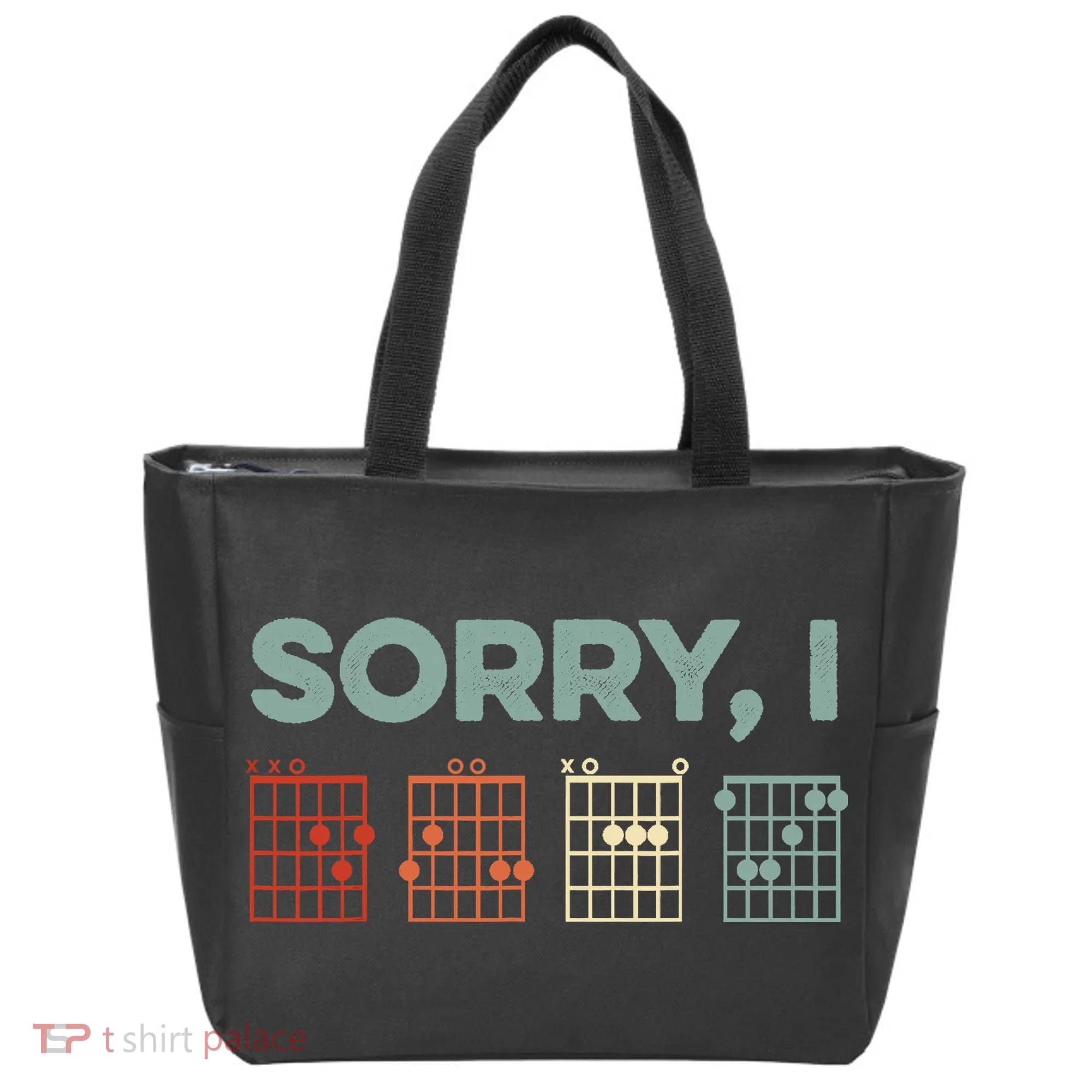 Sorry I-DGAF Hidden Message Guitar Chords Music Note Tote Bag