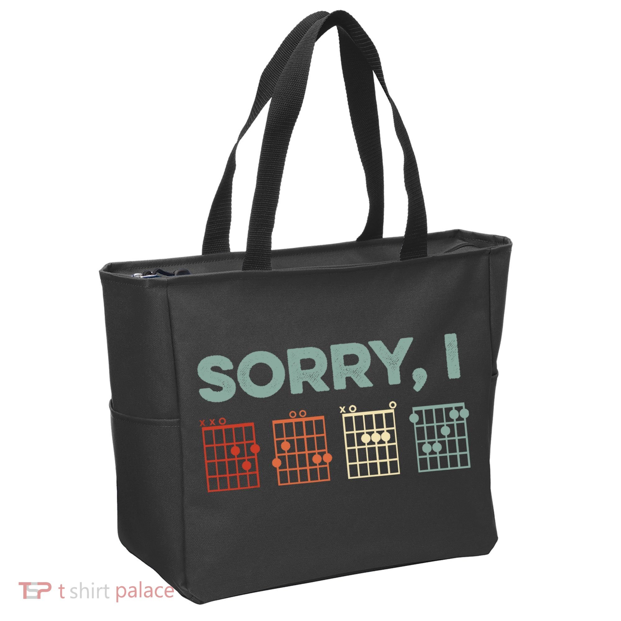 Sorry I-DGAF Hidden Message Guitar Chords Music Note Tote Bag