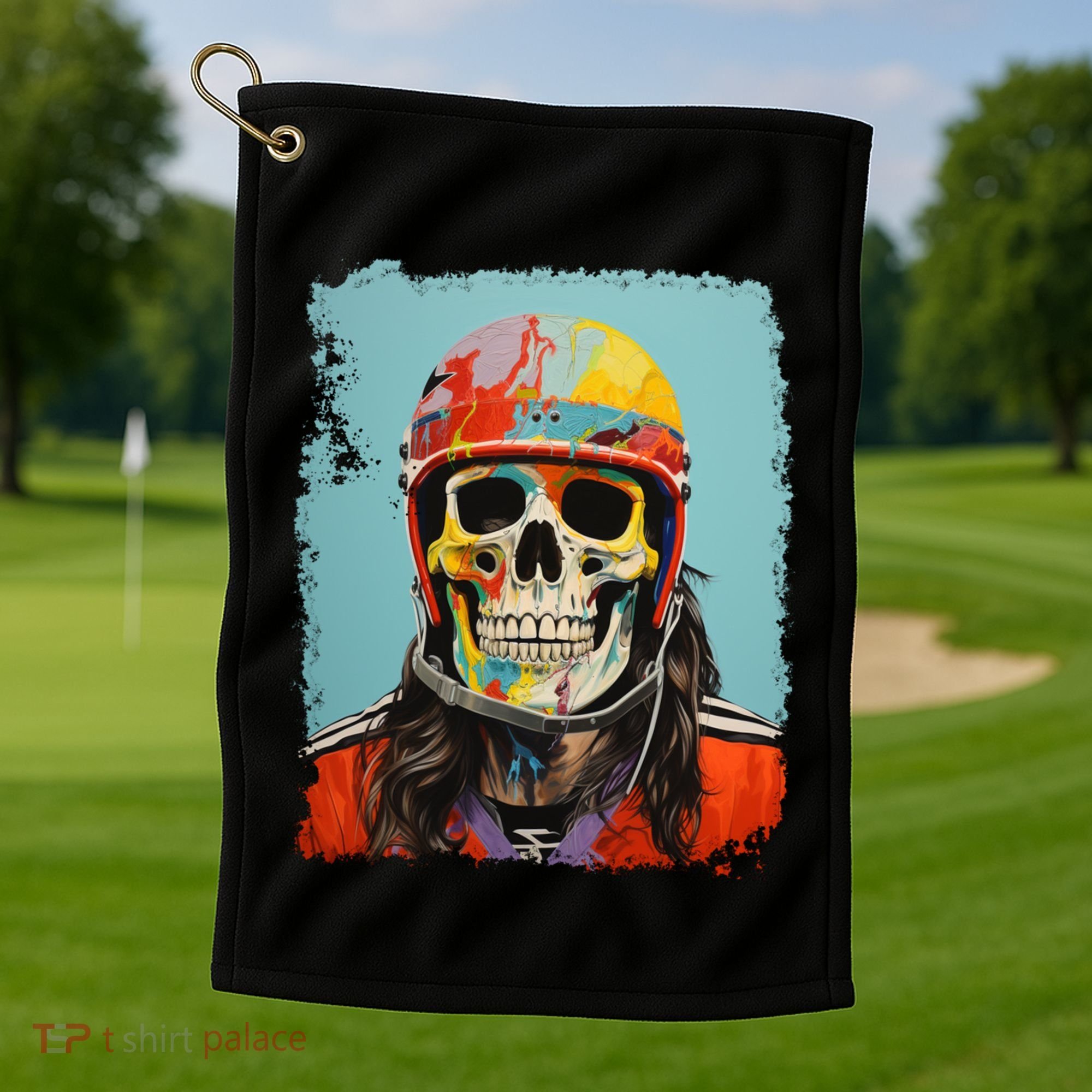Skeleton Ice Hockey Great Gift Golf Towel