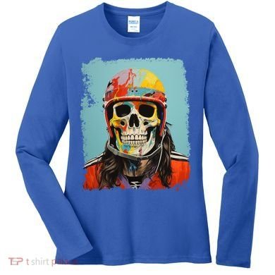 Skeleton Ice Hockey Great Gift Women's Long Sleeve Shirt