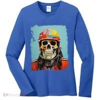 Skeleton Ice Hockey Great Gift Women's Long Sleeve Shirt thumb 0