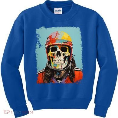 Skeleton Ice Hockey Great Gift Kids Sweatshirt