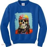 Skeleton Ice Hockey Great Gift Kids Sweatshirt thumb 0
