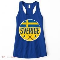 Sweden Ice Hockey Flag Jersey Supporter Sverige Fan Gift Meaningful Gift Women's Tank Top thumb 0