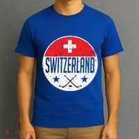 Switzerland Ice Hockey Flag Jersey Supporter Swiss Fan Cute Gift T-Shirt thumb 3