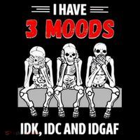 Skeleton I Have 3 Moods IDK IDC And IDGAF Women's Hoodie thumb 2