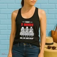 Skeleton I Have 3 Moods IDK IDC And IDGAF Women's Tank Top thumb 2