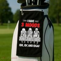 Skeleton I Have 3 Moods IDK IDC And IDGAF Golf Towel thumb 2