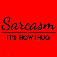 Sarcasm It's How I Hug Funny Santa Hat thumb 1