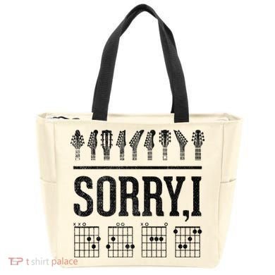 Sorry IDGAF Hidden Message Music Note Dgaf Guitar Chords Tote Bag