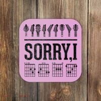 Sorry IDGAF Hidden Message Music Note Dgaf Guitar Chords Coaster thumb 0