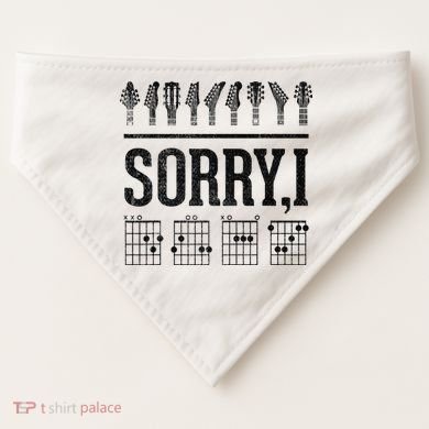 Sorry IDGAF Hidden Message Music Note Dgaf Guitar Chords USA-Made Doggie Bandana
