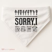 Sorry IDGAF Hidden Message Music Note Dgaf Guitar Chords USA-Made Doggie Bandana thumb 0