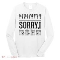 Sorry IDGAF Hidden Message Music Note Dgaf Guitar Chords Long Sleeve Shirt thumb 0