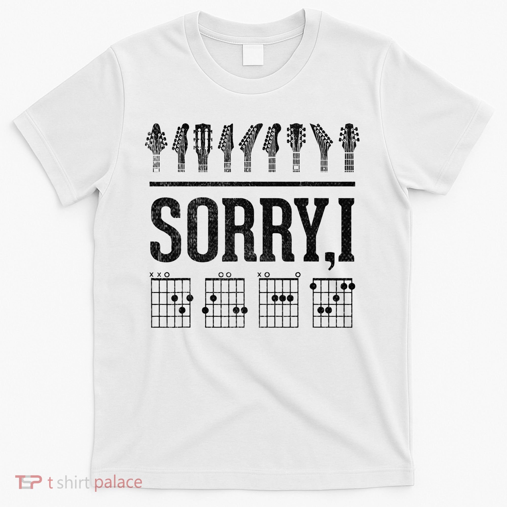 Sorry IDGAF Hidden Message Music Note Dgaf Guitar Chords T-Shirt