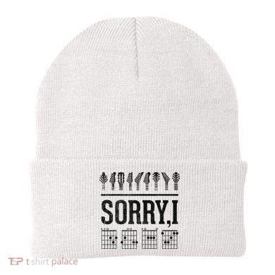 Sorry IDGAF Hidden Message Music Note Dgaf Guitar Chords Beanie