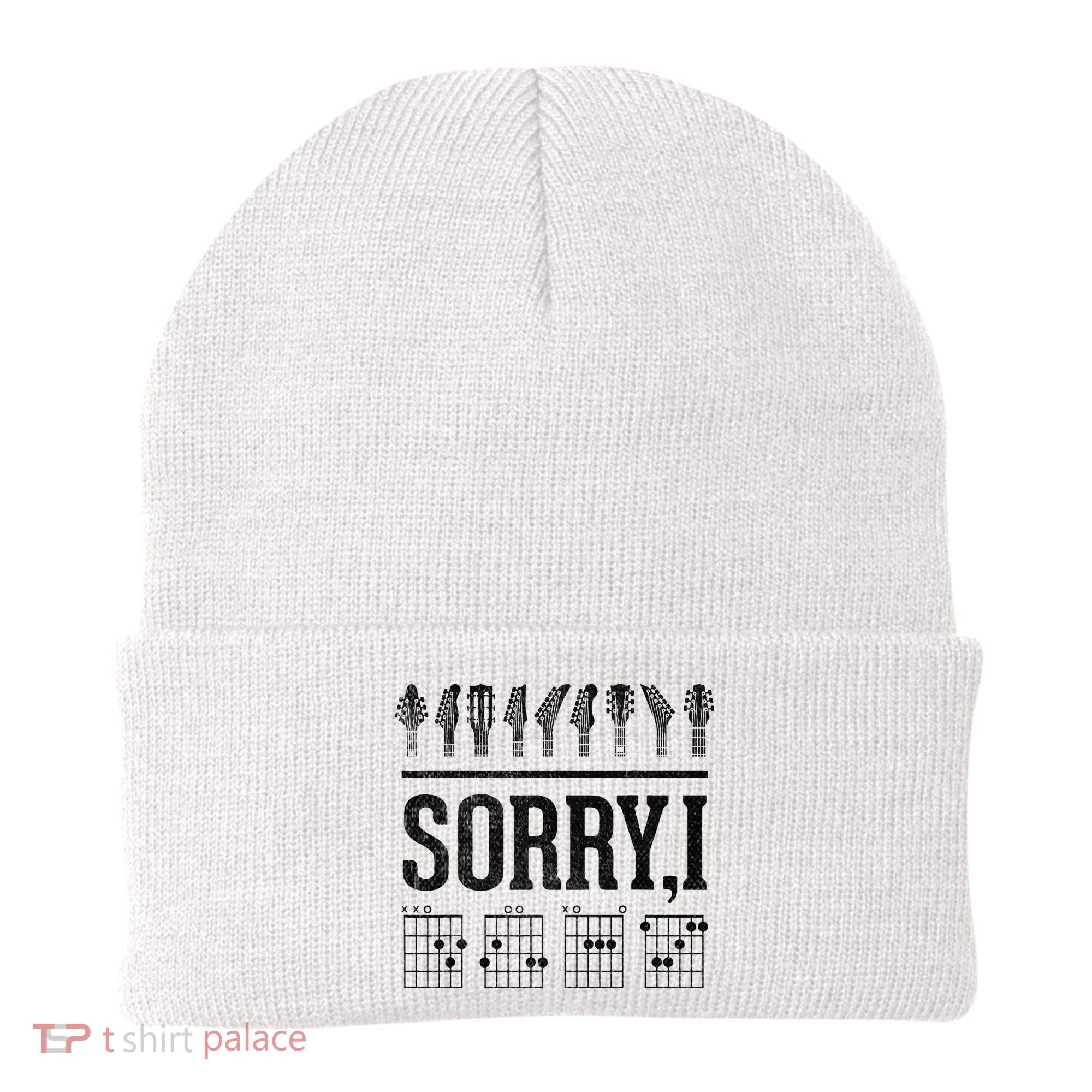 Sorry IDGAF Hidden Message Music Note Dgaf Guitar Chords Beanie