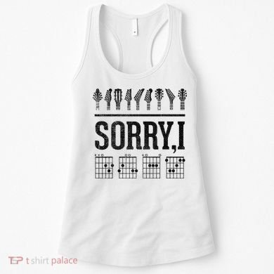 Sorry IDGAF Hidden Message Music Note Dgaf Guitar Chords Women's Tank Top