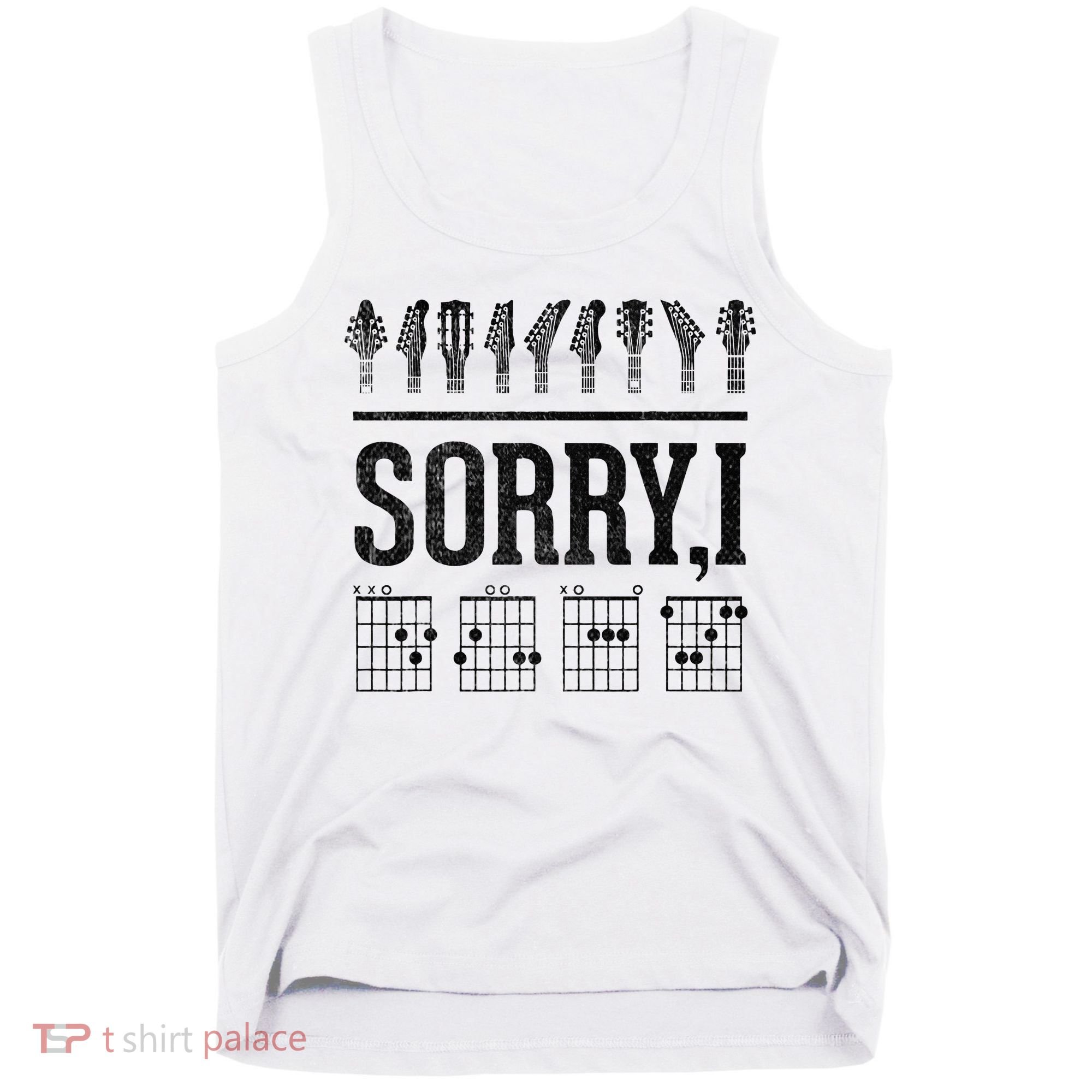 Sorry IDGAF Hidden Message Music Note Dgaf Guitar Chords Tank Top