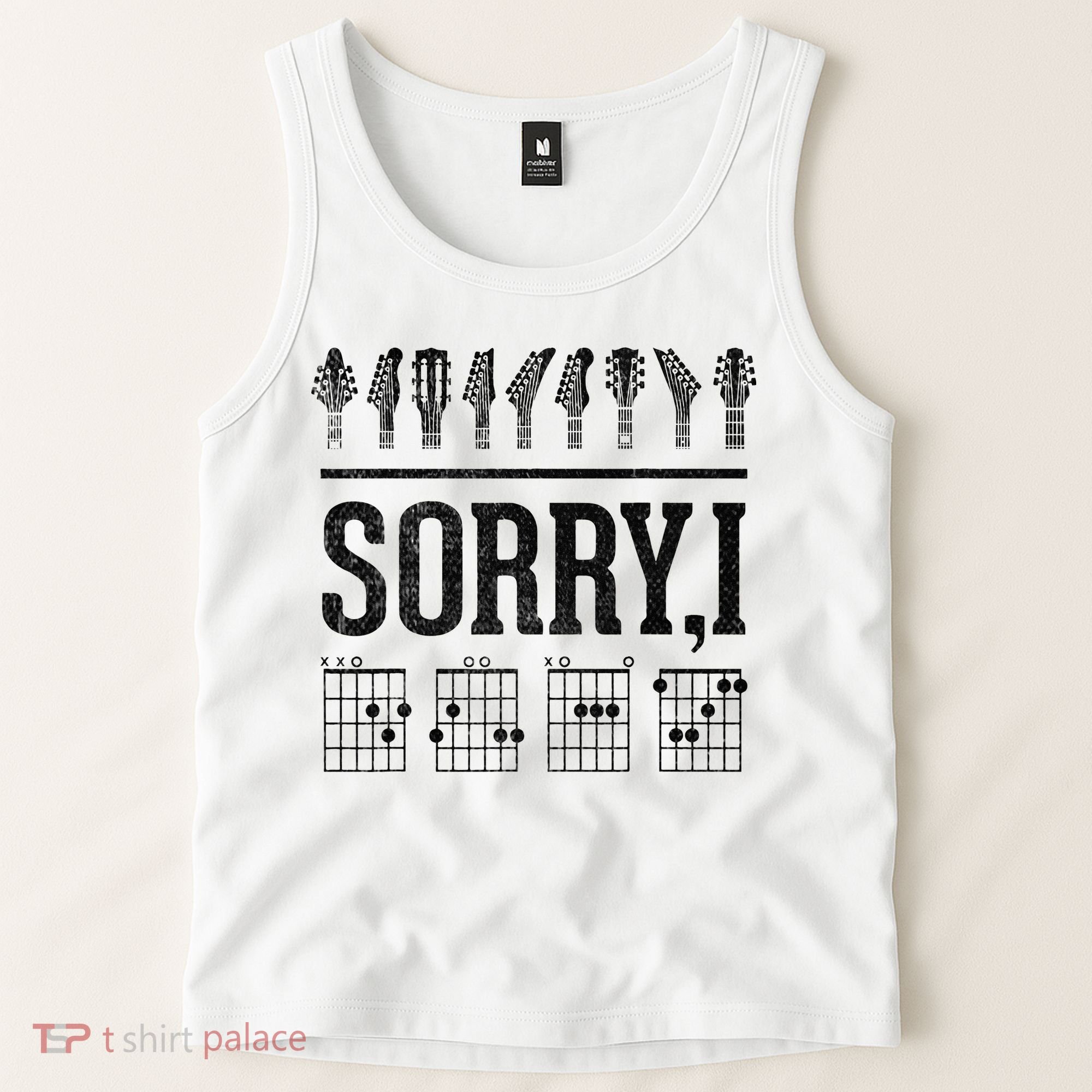 Sorry IDGAF Hidden Message Music Note Dgaf Guitar Chords Tank Top