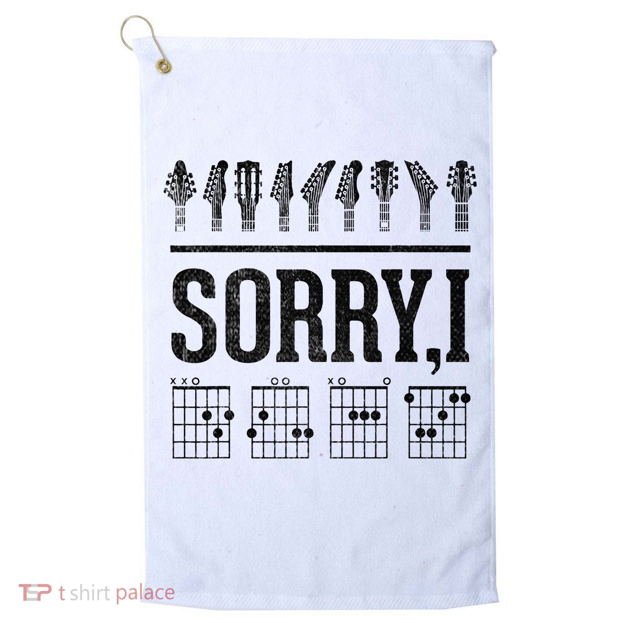 Sorry IDGAF Hidden Message Music Note Dgaf Guitar Chords Golf Towel